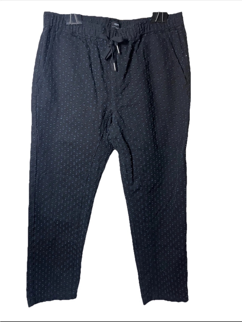 NWT Forever 21 Black “the jogger” Pant L With Eyelet Fabric Denim Style